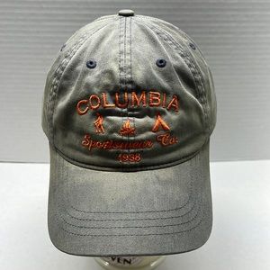 Colombia Sportswear Baseball Cap Hat Khaki Green with Orange Lettering